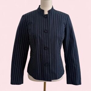 Liz Claiborne Navy Pinstripe Blazer — Size 12